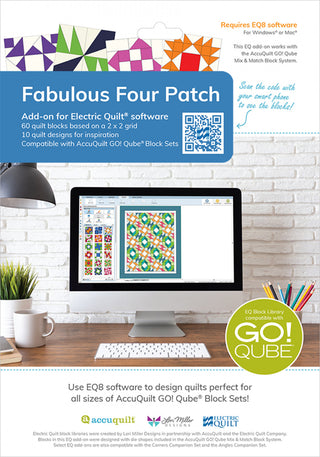 Electric Quilt 8 Add-On Accuquilt Go! QUBE Fabulous Four Patch