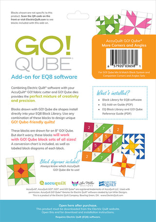 Electric Quilt 8 Add-On AccuQuilt Go! QUBE More Corners and Angles