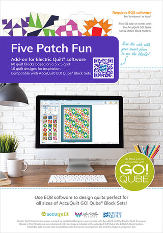 Electric Quilt 8 Add-On AccuQuilt Go! QUBE Five Patch Fun