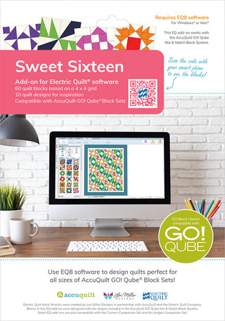 Electric Quilt 8 Add-on AccuQuilt Go! QUBE Sweet Sixteen