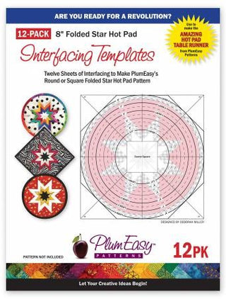 Folded Star Hotpad 8" Interfacing Templates x 12