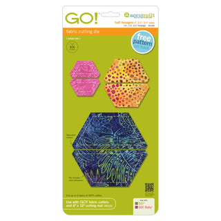 Accuquilt Go! Half Hexagon 1" 1.5" 2.5" sides (55165)