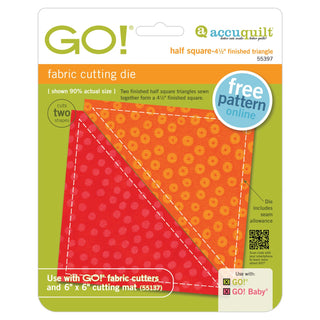 Accuquilt Go! Half Square 4.5" Finished Triangle (55397)