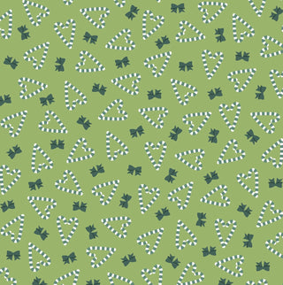 Kimberbell Quilty Little Christmas Green Candy Cane Tumble MAS10578-G Per Mtr