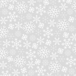 Kimberbell Cup of Cheer Snowflakes Grey Per Mtr