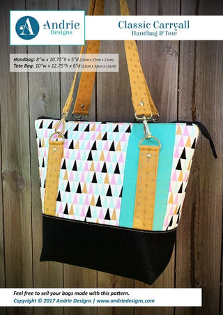 Classic Carryall handbag & Tote Pattern by Andrie Designs