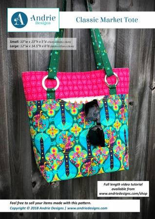 Andrie Designs Classic Market Tote Bag Pattern 