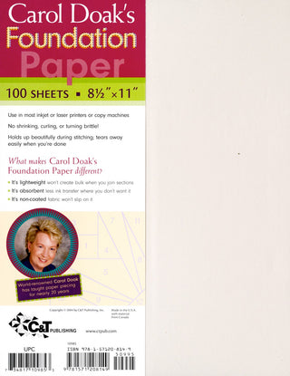 Foundation Paper Carol Doak x 100 Sheets