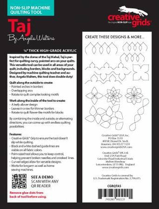 Creative Grids Machine Quilting Ruler Taj