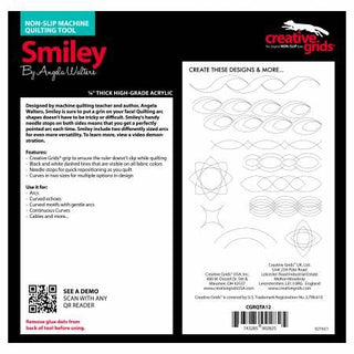 Creative Grids Machine Quilting Ruler Smiley