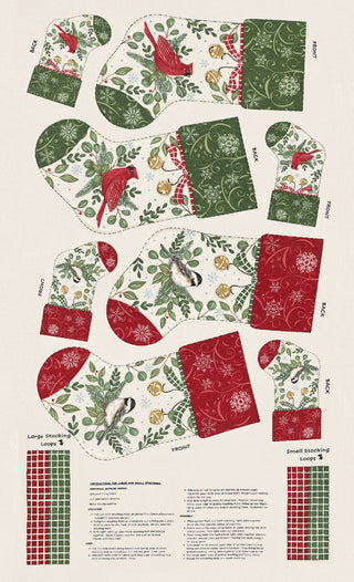 Moda When Snow Falls Stocking Panel by Deb Strain  ea