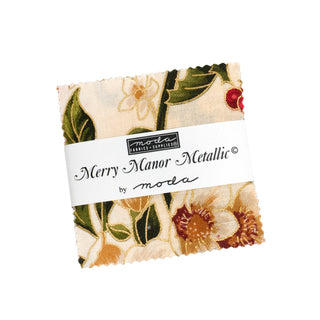 Moda Mini Charm Pack Merry Manor Metallics