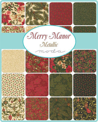 Moda Mini Charm Pack Merry Manor Metallics - Arriving May 2026
