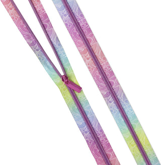 Tula Pink Sallie Tomato Coil Zipper Nylon Floral Reef Making Waves 3 yds (2.74m) and 9 Pulls 