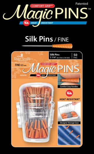 Comfort Grip Magic Pins Silk Pins Fine 1 7/16 (0.5mm X 36mm) X 50