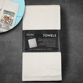 OESD Tea Towels White 2 pk