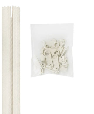 By Annie Handbag Zipper by the Yard White 4 yards (3.65m) + 16 zipper pulls