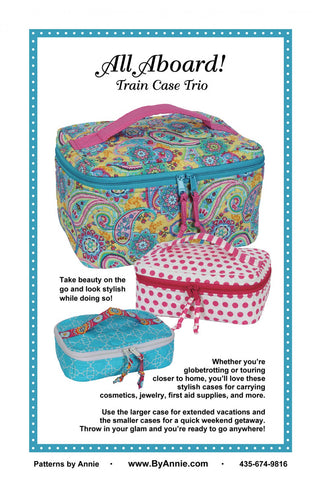 By Annie Pattern All Aboard! Train Case Trio