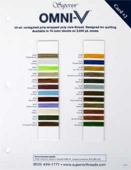 Omni Variegated Polyester Thread 40wt Colour Card #2