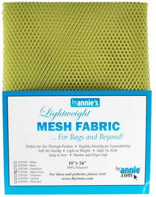 By Annies Lightweight Mesh Fabric - Apple Green 18" X 54"