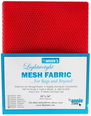By Annie Lightweight Mesh Fabric - Atom Red 18" X 54"