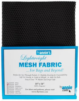 By Annie Lightweight Mesh Fabric - Black 18" X 54"