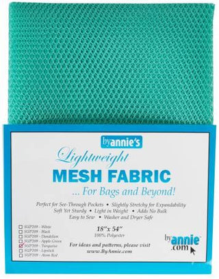 By Annie Lightweight Mesh Fabric - Turquoise 18" X 54"