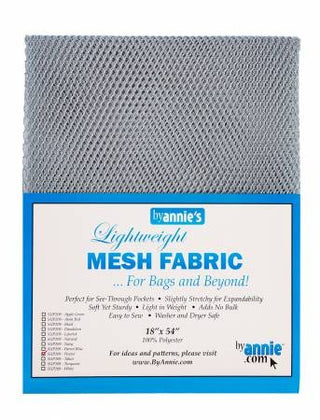 By Annie Lightweight Mesh Fabric - Pewter 18" x 54"