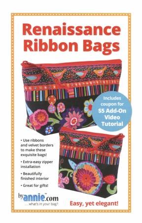 By Annie Pattern Renaisssance Ribbon Bags