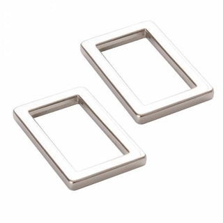 By Annie Rectangle Ring Flat 1" Nickel Set of Two