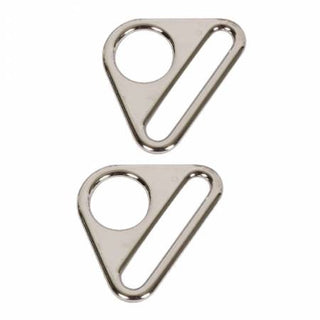 By Annie Triangle Ring Flat 1" Nickel Set Of Two