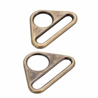 By Annie Triangle Ring Flat 1.5" Antique Brass Set of Two