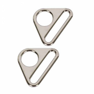 By Annie Triangle Ring Flat 1.5" Nickel Set Of Two