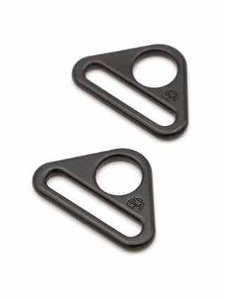 By Annie Triangle Ring Flat 1" Black Metal Set Of Two