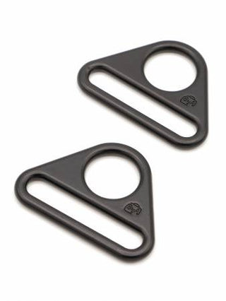 By Annie Triangle Ring Flat 1.5" Black Metal Set Of Two