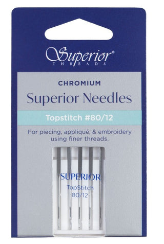 Superior Topstitch Needles Chromium 80/12 Pk 5