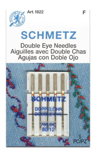 Schmetz Double Eye Needles 80/12 PK 5