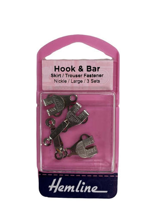 Hemline Hook and Bar Trouser Large 3 Sets Nickel
