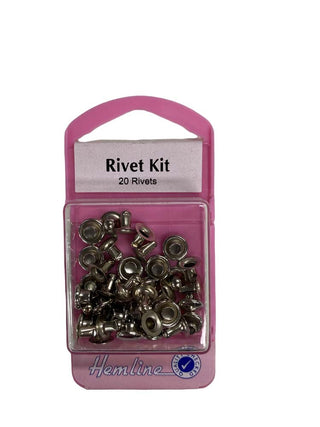 Hemline Rivet Kit 7mm 20 Sets Nickel 