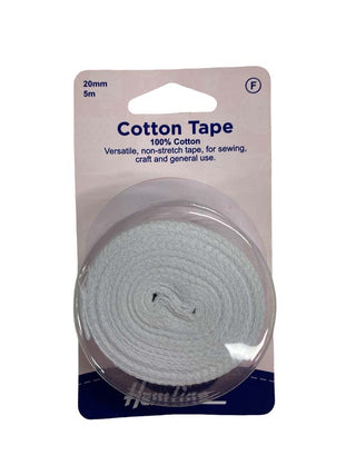 Hemline Cotton Tape 20mm x 5m White