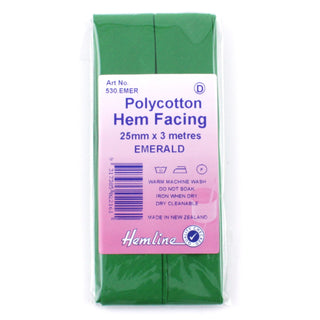 Hemline Bias Hem Facing 25mm Emerald x 3m