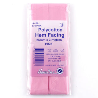 Hemline Bias Hem Facing 25mm Pink x 3m