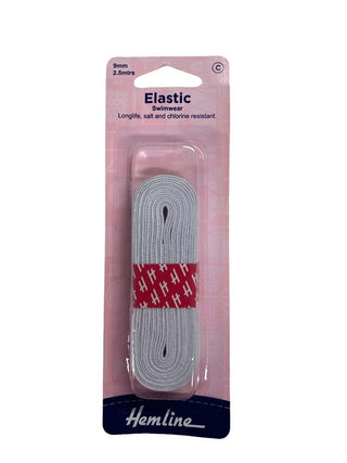 Hemline Elastic Swimwear 9mm x 2.5m White