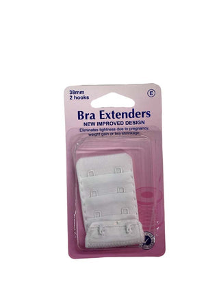 Hemline Bra Back Expander 38mm 2 Hook White