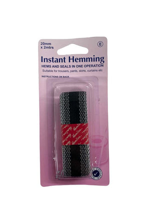 Hemline Hemming Tape Instant Black 20mm