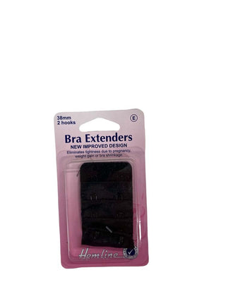 Hemline Bra Back Expander 38mm 2 Hook Black