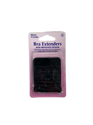 Hemline Bra Back Expander 50mm 3 Hook Black