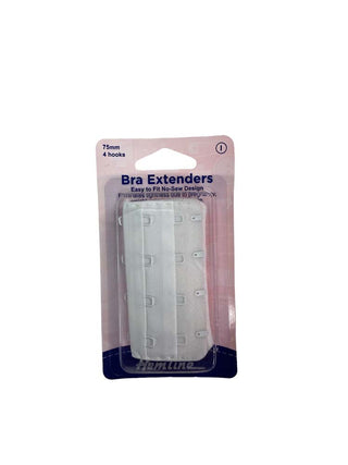 Hemline Bra Back Expander 75mm 4 Hook White