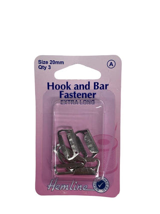 Hemline Hook and Bar Nickel Adjustable 20mm
