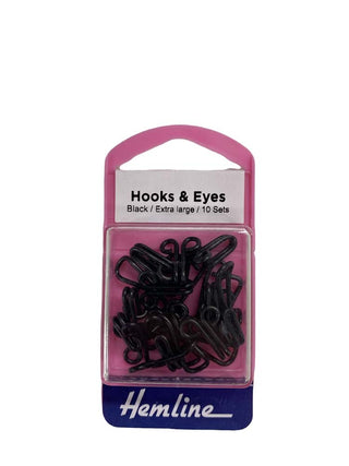 Hemline Hook and Eye Black Size 9